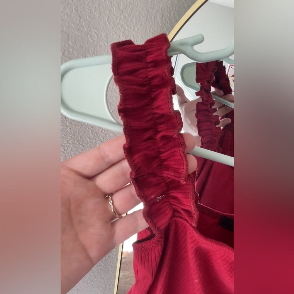 Red Ruffle Bodysuit - Picture 2 of 3